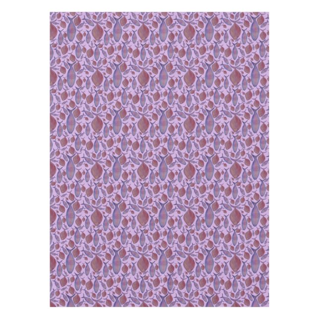 Pink & Purple Fish  Tablecloth (Front)