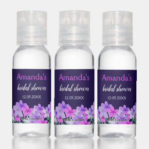 Pink Purple Floral Bridal Shower Hand Sanitizer