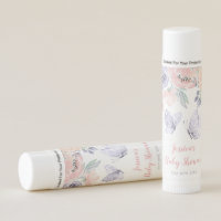 Pink Purple Floral Butterfly Baby Shower Favors Lip Balm