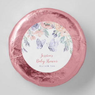 Pink Purple Floral Butterfly Girl Baby Shower Dipped Oreo Cookie Favors
