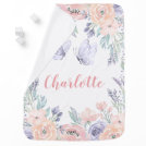 Pink Purple Floral Butterfly Personalized Girl Baby Blanket Pink Purple Floral Butterfly Personalized Girl Baby Blanket