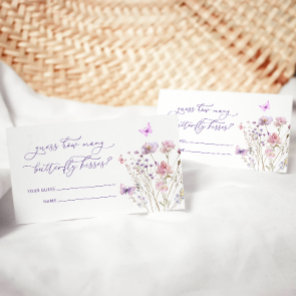 Pink Purple Floral Guess How Many Butterfly Kisses Enclosure Card