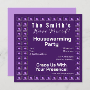 Pink, Purple Floral Housewarming Party Invitation