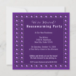 Pink, Purple Floral Housewarming Party Invitation
