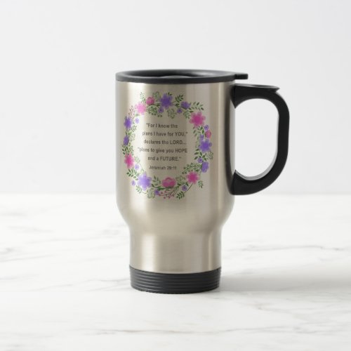 Pink  Purple Floral Jeremiah 2911 Travel Mug