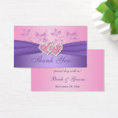 Pink, Purple Floral Joined Hearts Favor Tag (Desk)
