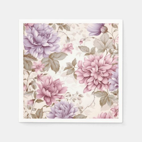 Pink Purple Floral Napkins