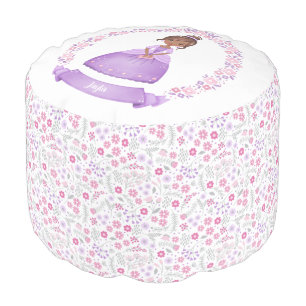 Pink Purple Floral Princess Pillow