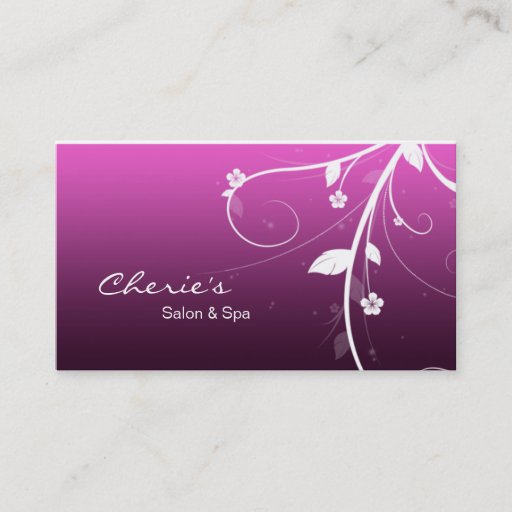 Customizable Pink purple Floral Swirls business card
