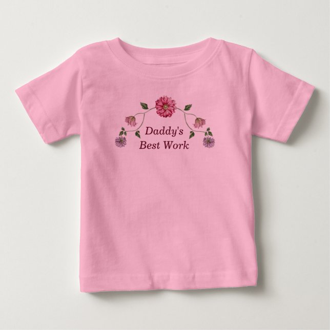 Pink & Purple Floral Vine Baby T-Shirt (Front)