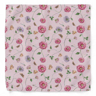 Pink & Purple Floral Vine   Bandana