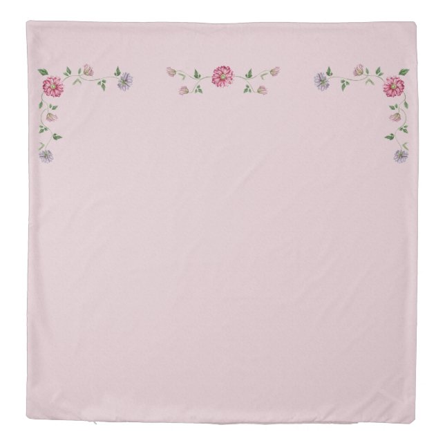 Pink & Purple Floral Vine   Duvet Cover (Back)