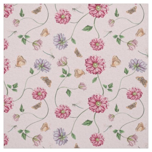 Pink & Purple Floral Vine   Fabric