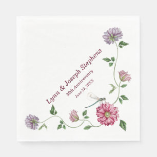 Pink & Purple Floral Vine Napkins