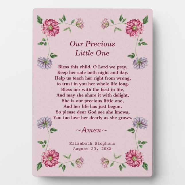 Pink & Purple Floral Vine Plaque (Front)