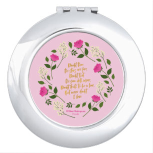 Pink Purple Floral William Shakespeare Never Doubt Compact Mirror
