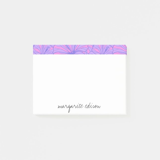 Pink & Purple Florals Design Post-it Notes (Front)