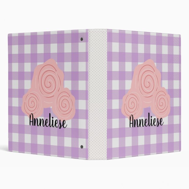 Pink Purple Flower Notebook 3 Ring Binder (Background)