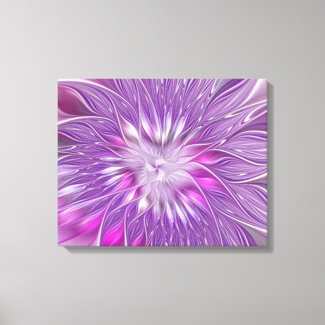 Pink Purple Flower Passion Abstract Fractal Art Canvas Print (Front)