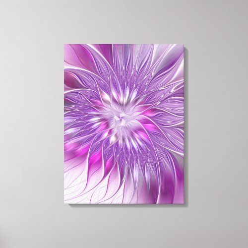 Pink Purple Flower Passion Abstract Fractal Art Canvas Print