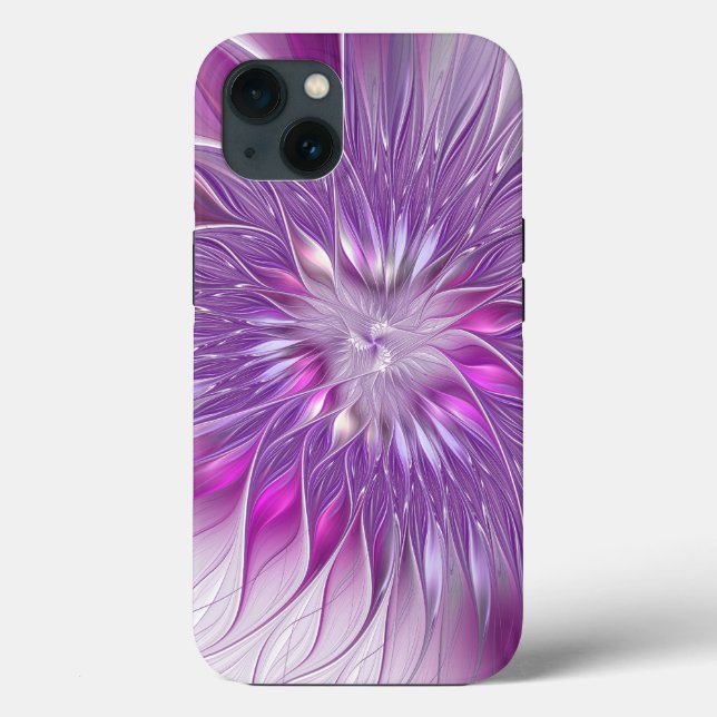 Pink Purple Flower Passion Abstract Fractal Art Case-Mate iPhone Case (Back)