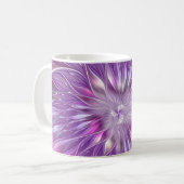 Pink Purple Flower Passion Abstract Fractal Art Coffee Mug (Front Left)
