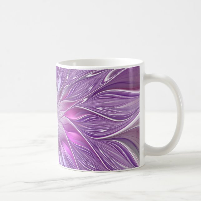 Pink Purple Flower Passion Abstract Fractal Art Coffee Mug (Right)