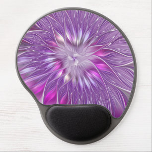 Pink Purple Flower Passion Abstract Fractal Art Gel Mouse Pad