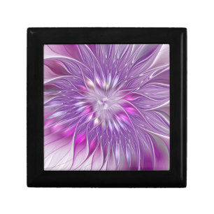 Pink Purple Flower Passion Abstract Fractal Art Gift Box