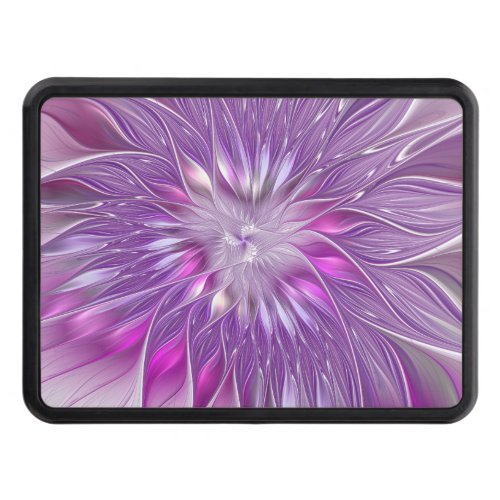 Pink Purple Flower Passion Abstract Fractal Art Hitch Cover
