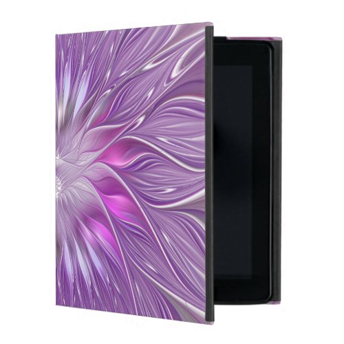 Pink Purple Flower Passion Abstract Fractal Art iPad Folio Case