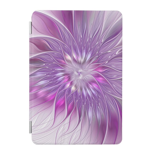 Pink Purple Flower Passion Abstract Fractal Art iPad Mini Cover (Front)