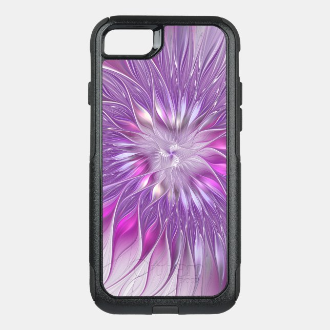 Pink Purple Flower Passion Abstract Fractal Art Otterbox iPhone Case (Back)