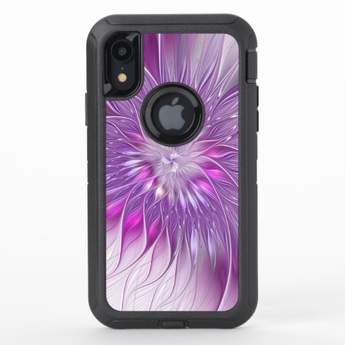 Pink Purple Flower Passion Abstract Fractal Art OtterBox Defender iPhone XR Case