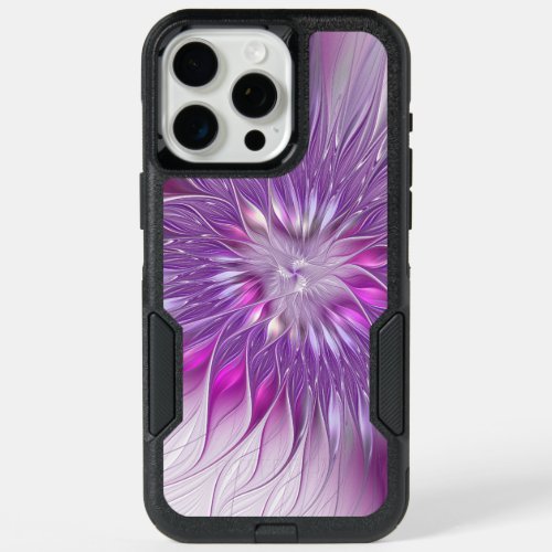 Pink Purple Flower Passion Abstract Fractal Art iPhone 15 Pro Max Case