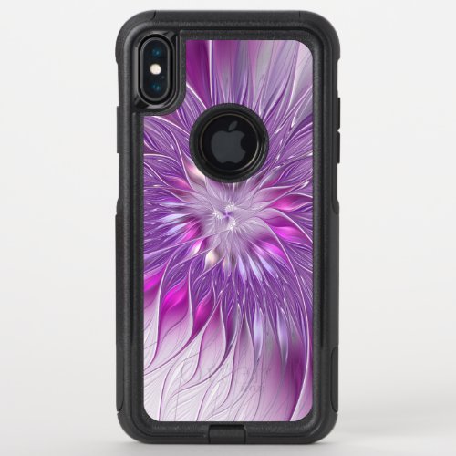 Pink Purple Flower Passion Abstract Fractal Art OtterBox Commuter iPhone XS Max Case