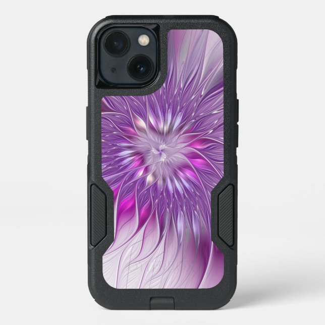 Pink Purple Flower Passion Abstract Fractal Art Otterbox iPhone Case (Back)
