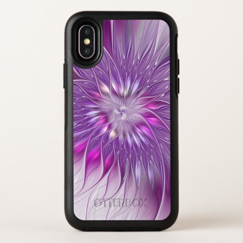Pink Purple Flower Passion Abstract Fractal Art OtterBox Symmetry iPhone XS Case