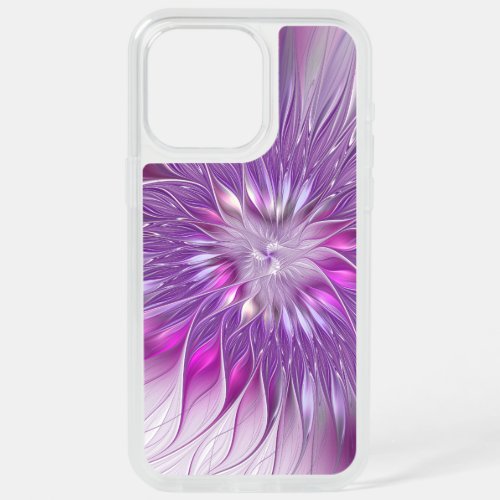 Pink Purple Flower Passion Abstract Fractal Art iPhone 15 Pro Max Case