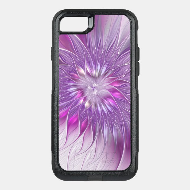 Pink Purple Flower Passion Abstract Fractal Art Otterbox iPhone Case (Back)