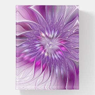 Pink Purple Flower Passion Abstract Fractal Art Paperweight