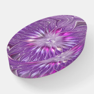 Pink Purple Flower Passion Abstract Fractal Art Paperweight