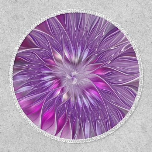 Pink Purple Flower Passion Abstract Fractal Art Patch