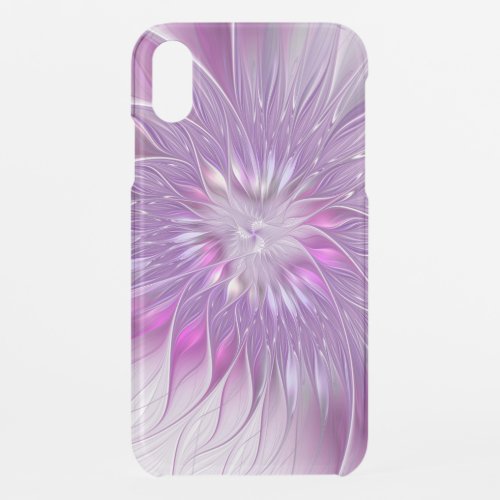 Pink Purple Flower Passion Abstract Fractal Art iPhone XR Case