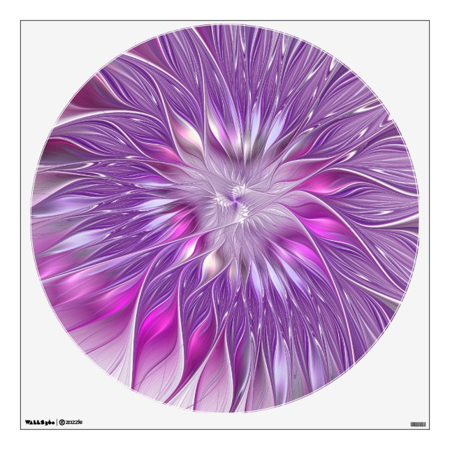 Pink Purple Flower Passion Abstract Fractal Art Wall Decal (Front)