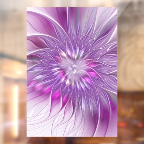 Pink Purple Flower Passion Abstract Fractal Art Window Cling