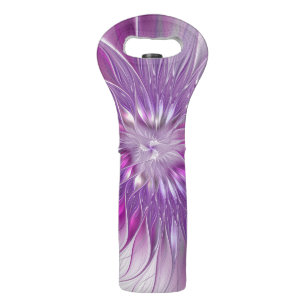 Pink Purple Flower Passion Abstract Fractal Art Wine Bag