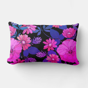 Pink & Purple Flower Print Lumber Pillow
