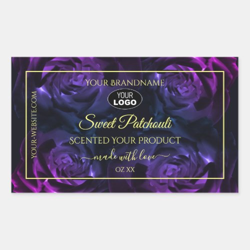 Pink Purple Flowering Roses Product Label Add Logo