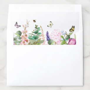 Pink Purple Flowers & Butterflies Envelope Liner